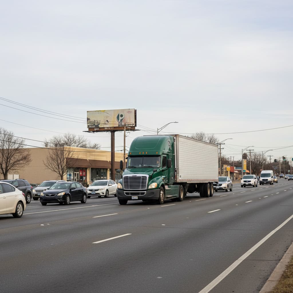 Şehir Içi Trafikte Ilerleyen Ağır Vasıta