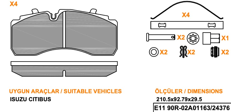 Ağır Vasıta 29 Pwr 5026 Wva 29287 Fren Balatasi
