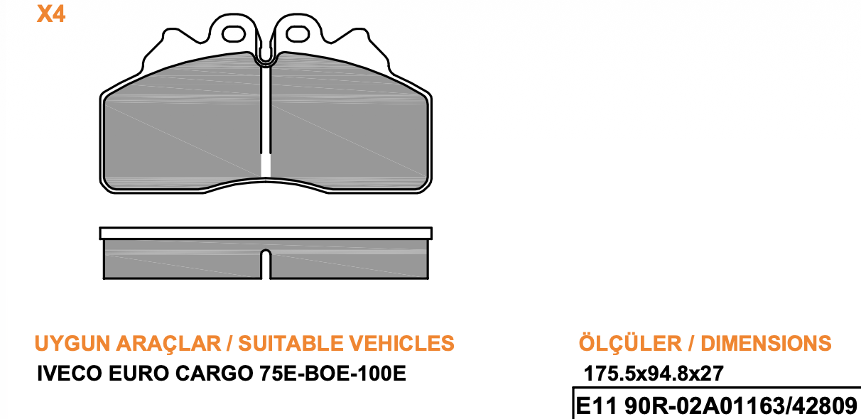 Ağır Vasıta 34 Pwr 5030 Wva 29256 Fren Balatasi
