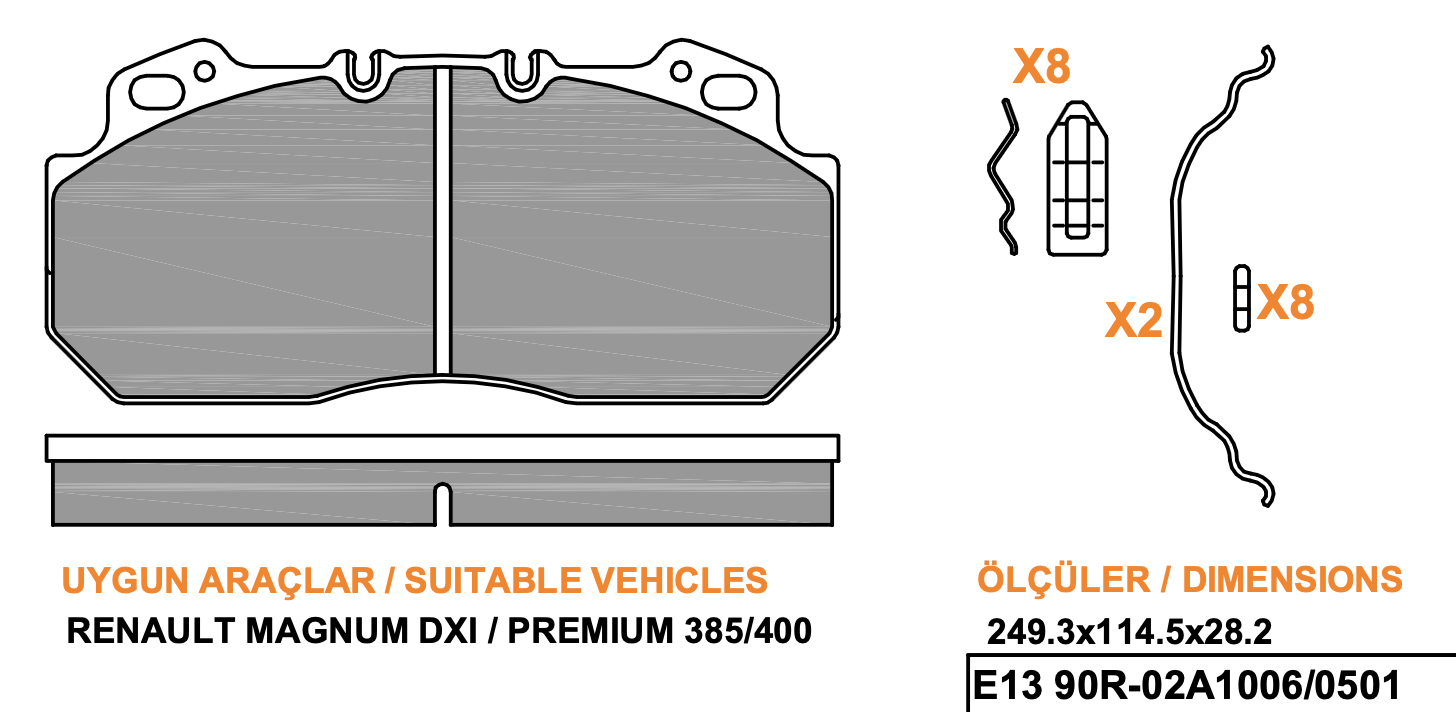 Ağır Vasıta 37 Pwr 5033 Wva 29090 Fren Balatasi