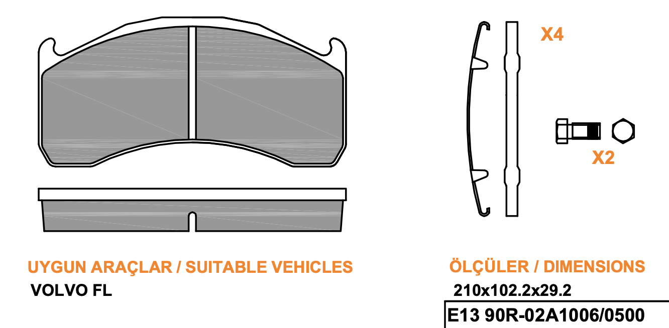 Ağır Vasıta 38 Pwr 5034 Wva 29137 Fren Balatasi