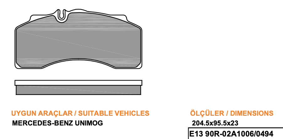 Ağır Vasıta 39 Pwr 5035 Wva 29134 Fren Balatasi