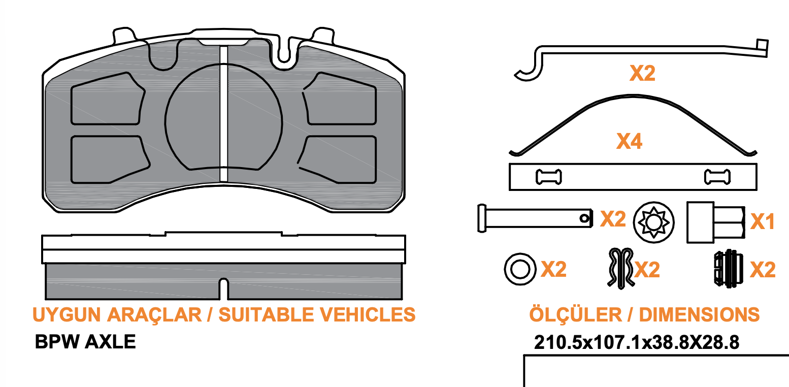 Ağır Vasıta 46 Pwr 5042 Wva 29403 Fren Balatasi