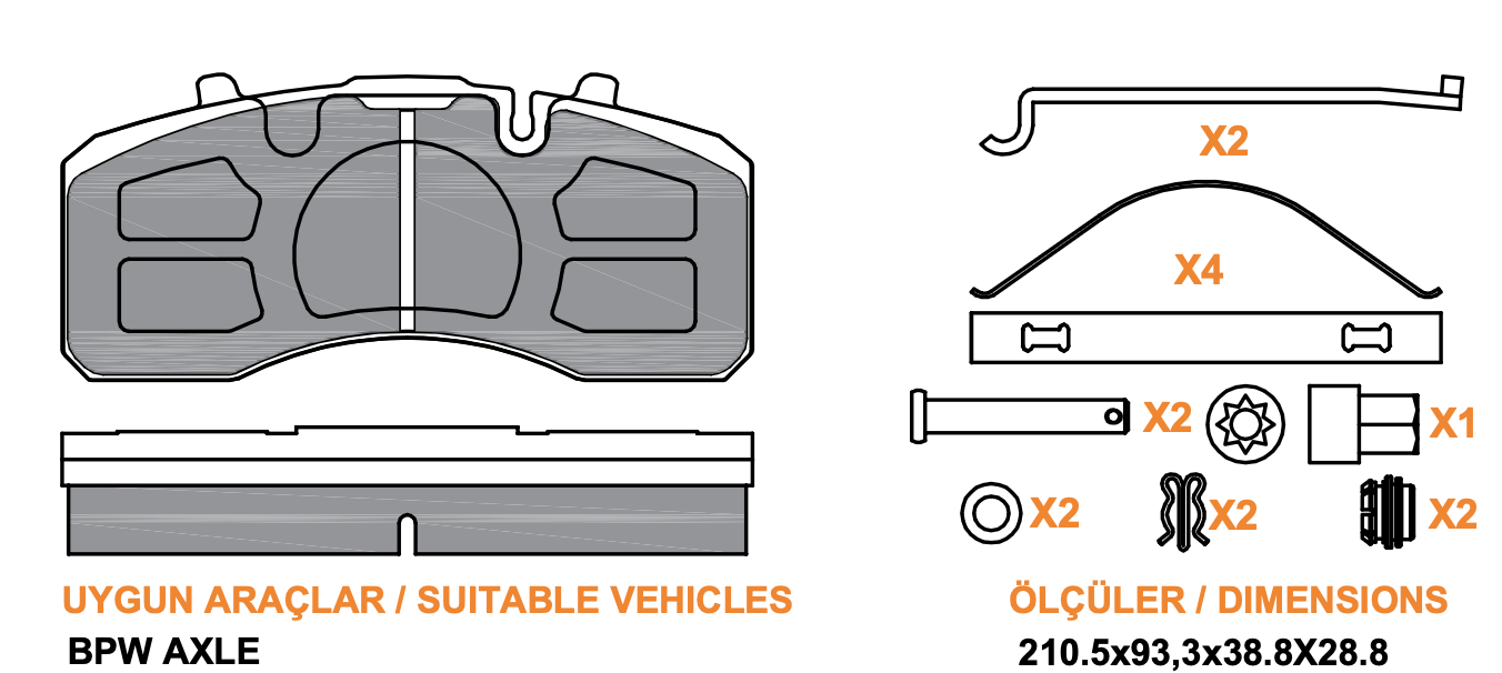 Ağır Vasıta 50 Pwr 5046 Wva 29405 Fren Balatasi