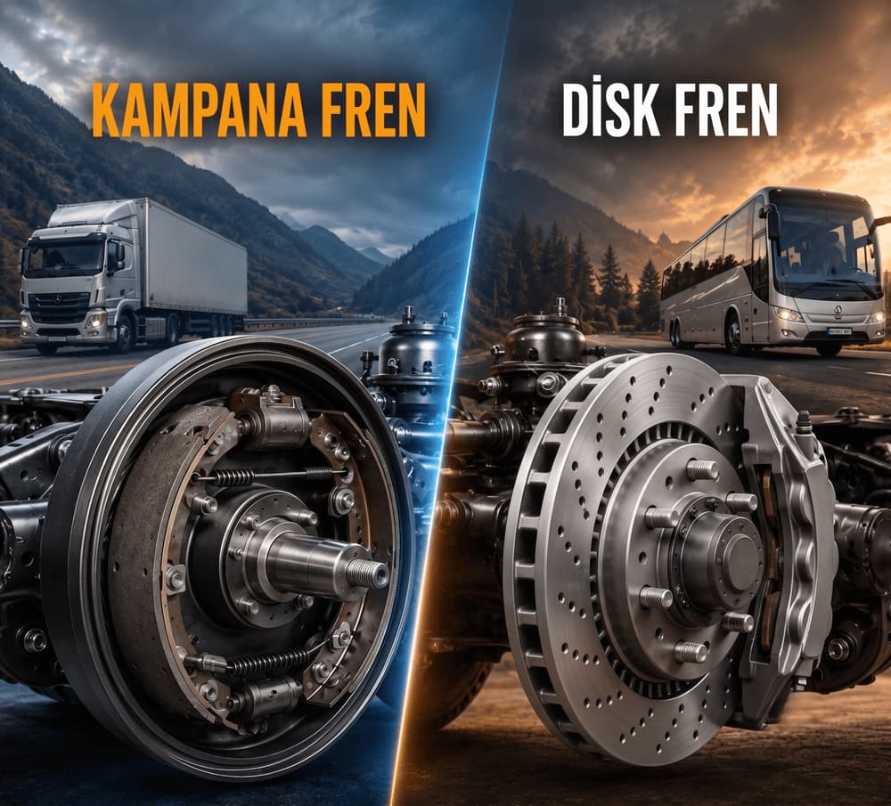 Ağır Vasıtalar Için Kampana Ve Disk Fren Sistemlerinin Detaylı Mekanik Karşılaştırması.